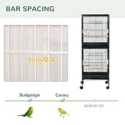 Show full view: PawHut 55-in 2-in1 Aviary Bird Cage, Green slide 9 of 10