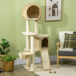 PawHut 59-in Sisal Cat Tree, Beige slide 2 of 9