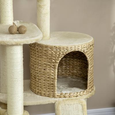 Show full view: PawHut 59-in Sisal Cat Tree, Beige slide 9 of 10