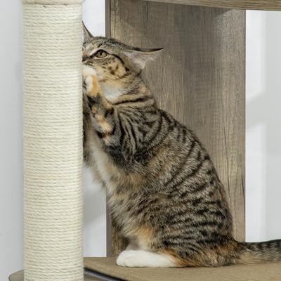 Show full view: PawHut 65-in Corner Jute Cat Tree Tall, Cream White slide 9 of 10