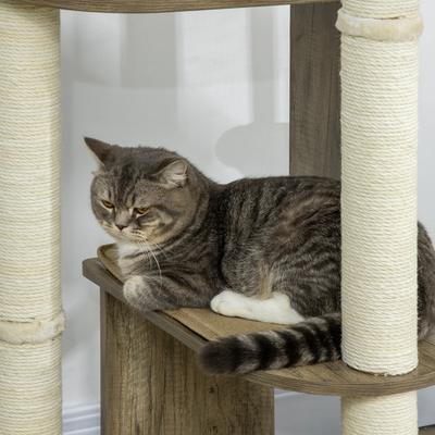 Show full view: PawHut 65-in Corner Jute Cat Tree Tall, Cream White slide 8 of 10