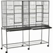Show in main carousel: PawHut 65-in Double Rolling Metal Bird Cage, Black & Gray slide 2 of 9