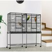 Show in main carousel: PawHut 65-in Double Rolling Metal Bird Cage, Black & Gray slide 4 of 9