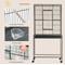 Show in main carousel: PawHut 65-in Double Rolling Metal Bird Cage, Black & Gray slide 5 of 9