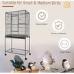 Show in main carousel: PawHut 65-in Double Rolling Metal Bird Cage, Black & Gray slide 6 of 9