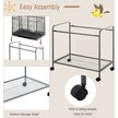 Show in main carousel: PawHut 65-in Double Rolling Metal Bird Cage, Black & Gray slide 8 of 9