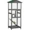 Show in main carousel: PawHut 65-in Wooden Outdoor Finches Aviary with Pull Out Tray Bird Cage, Grey slide 1 of 9