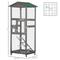 Show in main carousel: PawHut 65-in Wooden Outdoor Finches Aviary with Pull Out Tray Bird Cage, Grey slide 5 of 9