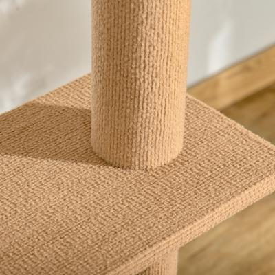 Show full view: PawHut 8.5-ft Adjustable Floor-To-Ceiling Cat Tree, Brown slide 10 of 11