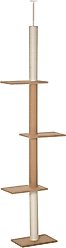 PawHut 8.5-ft Adjustable Floor-To-Ceiling Cat Tree, Light Brown