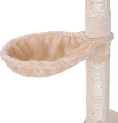 Show full view: PawHut 8.5-ft Adjustable Height Floor-To-Ceiling Cat Tree, Beige & White slide 8 of 10