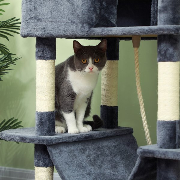 PawHut 81-in Cat Tree for Large Cats, Dark Gray