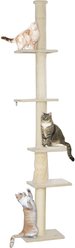 PawHut 89 to 108-in Floor-to-Ceiling Cat Tree, Cream White