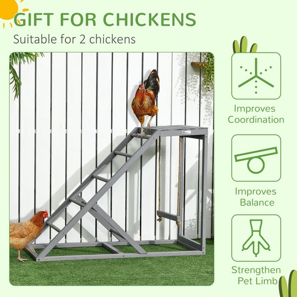 PawHut Perch & Steel Jungle Gym Chicken Coop Accessories