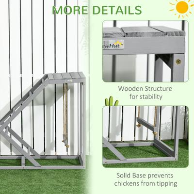 Show full view: PawHut Active Play Chicken Coop Accessories, Gray slide 6 of 9