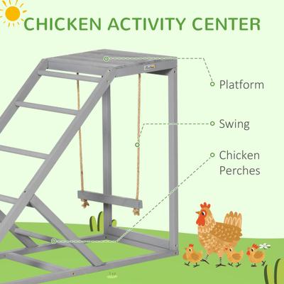 Show full view: PawHut Active Play Chicken Coop Accessories, Gray slide 4 of 9