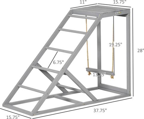 Show full view: PawHut Active Play Chicken Coop Accessories, Gray slide 3 of 9