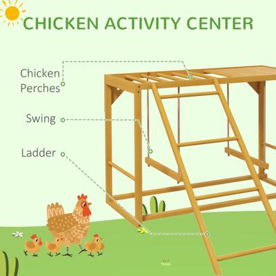 Show full view: PawHut Active Play Chicken Coop Multi-Bird Accessories, Natural slide 4 of 9