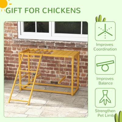 Show full view: PawHut Active Play Chicken Coop Multi-Bird Accessories, Natural slide 7 of 9
