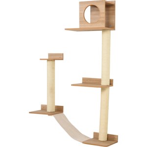 PawHut Activity Tower 61.5-in Multi-Level Cat Tree, Yellow