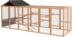 PawHut Add-On Run House Wooden with Storage & Preches for 6-10 Chickens Chicken Coop, Orange slide 2 of 9