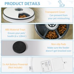 PawHut Automatic Dog Feeder, White, White slide 2 of 9