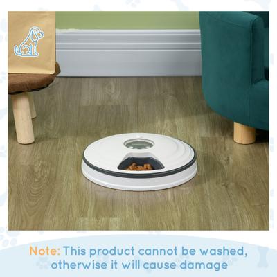 Show full view: PawHut Automatic Dog Feeder, White, White slide 8 of 9