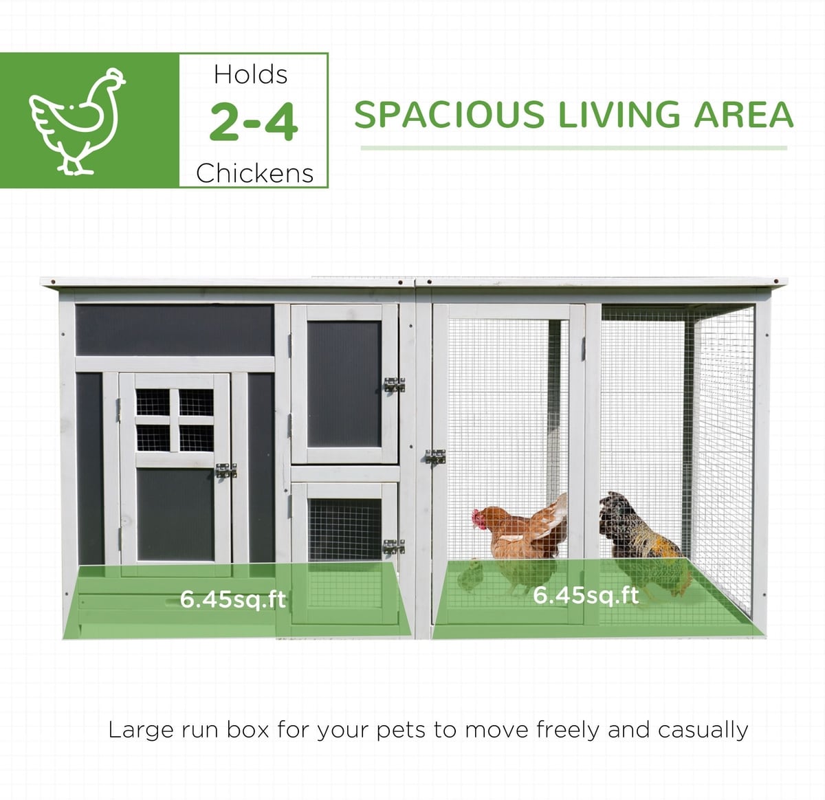 Temporarily Unavailable - PAWHUT Backyard PC Roof with Run Box Chicken ...