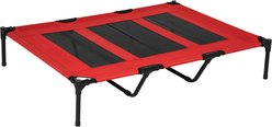 PawHut Breathable Mesh Indoor & Outdoor Elevated Dog Bed with Removable Cover, 48-in, Red