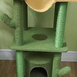 PawHut Cactus 89 to 100-in Sisal Floor-to-Ceiling Cat Tree, Green slide 2 of 9