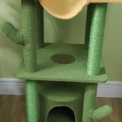 Show full view: PawHut Cactus 89 to 100-in Sisal Floor-to-Ceiling Cat Tree, Green slide 10 of 10