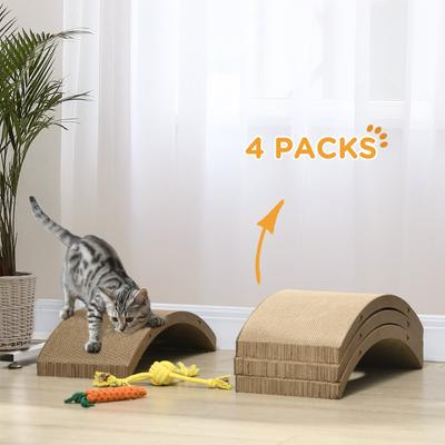 Show full view: PawHut Cardboard Cat Scratching Post Replacements, 4 count, Brown slide 4 of 9