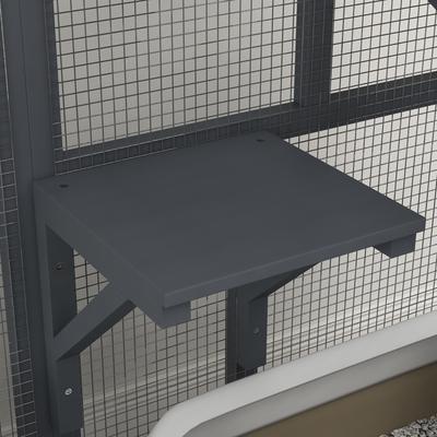 Show full view: PawHut Cat House on Wheels with Openable Top, Light Gray slide 9 of 10