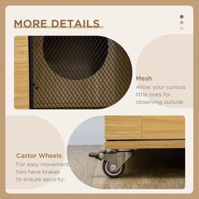 Show full view: PawHut Cat House with 49-in Cat Tree, Oak slide 8 of 11