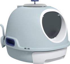 PawHut Cat Litter Box Enclosure with Lid & Scoop, Blue