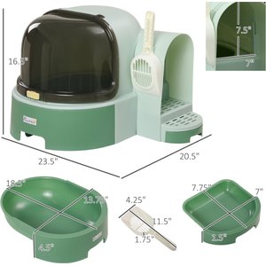 PawHut Cat Litter Box with Scoop, Green