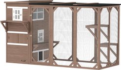PawHut Catio 3 Level Outdoor Cat House, Brown