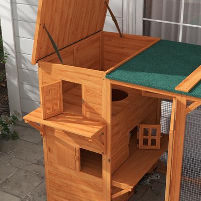 Show full view: PawHut Catio 3 Level Outdoor Cat House, Orange slide 9 of 11