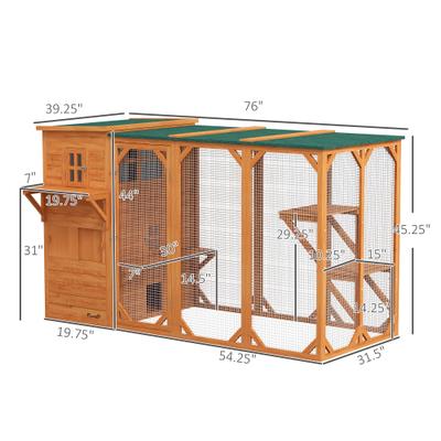 Show full view: PawHut Catio 3 Level Outdoor Cat House, Orange slide 4 of 11