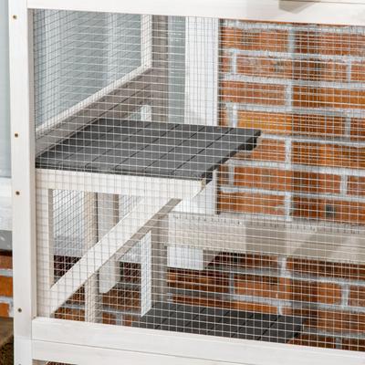 Show full view: PawHut Catio 74-in Wooden Outdoor Cat House, Dark Gray slide 9 of 9