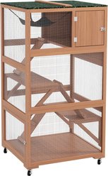 PawHut Catio Outdoor Cat House on Wheel, Orange