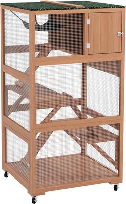 Show full view: PawHut Catio Outdoor Cat House on Wheel, Orange slide 1 of 10