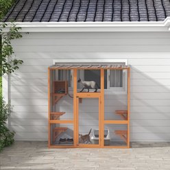 PawHut Catio Outdoor Cat House Window Box, Orange, 68 x 35.5 x 70.5-in slide 2 of 9