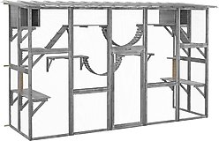 PawHut Catio Playground Cat Window Box Outdoor Cat House, Gray