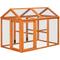 Show in main carousel: PawHut Chicken Run with Combinable Design Chicken Coop, Orange, 1 to 4 Chicken Capacity slide 1 of 8