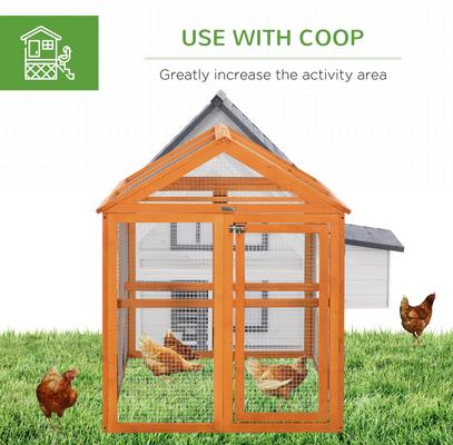 Show full view: PawHut Chicken Run with Combinable Design Chicken Coop, Orange, 1 to 4 Chicken Capacity slide 5 of 8