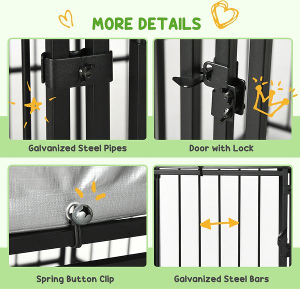 Show full view: PawHut Dog Kennel & Play Pen, Black, 4 x 6-ft slide 7 of 9