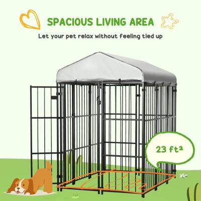 Show full view: PawHut Dog Kennel & Play Pen, Black, 4 x 6-ft slide 5 of 9