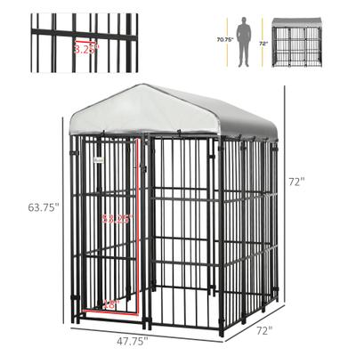 Show full view: PawHut Dog Kennel & Play Pen, Black, 4 x 6-ft slide 3 of 9