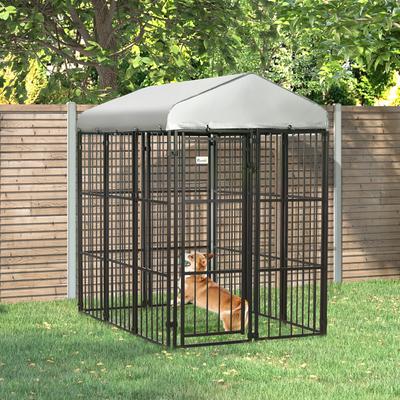 Show full view: PawHut Dog Kennel & Play Pen, Black, 4 x 6-ft slide 2 of 9